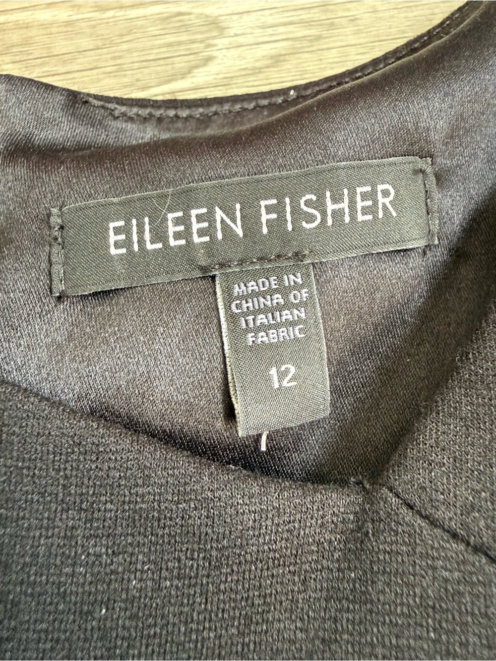 Eileen Fisher Little Black Dress Sleeveless Midi Timeless Staple - Picture 2 of 8